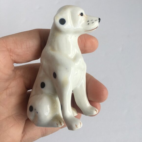 Vintage Dog Figurine Statue - Bone China Dalmatian, Black and White - Picture 3 of 8